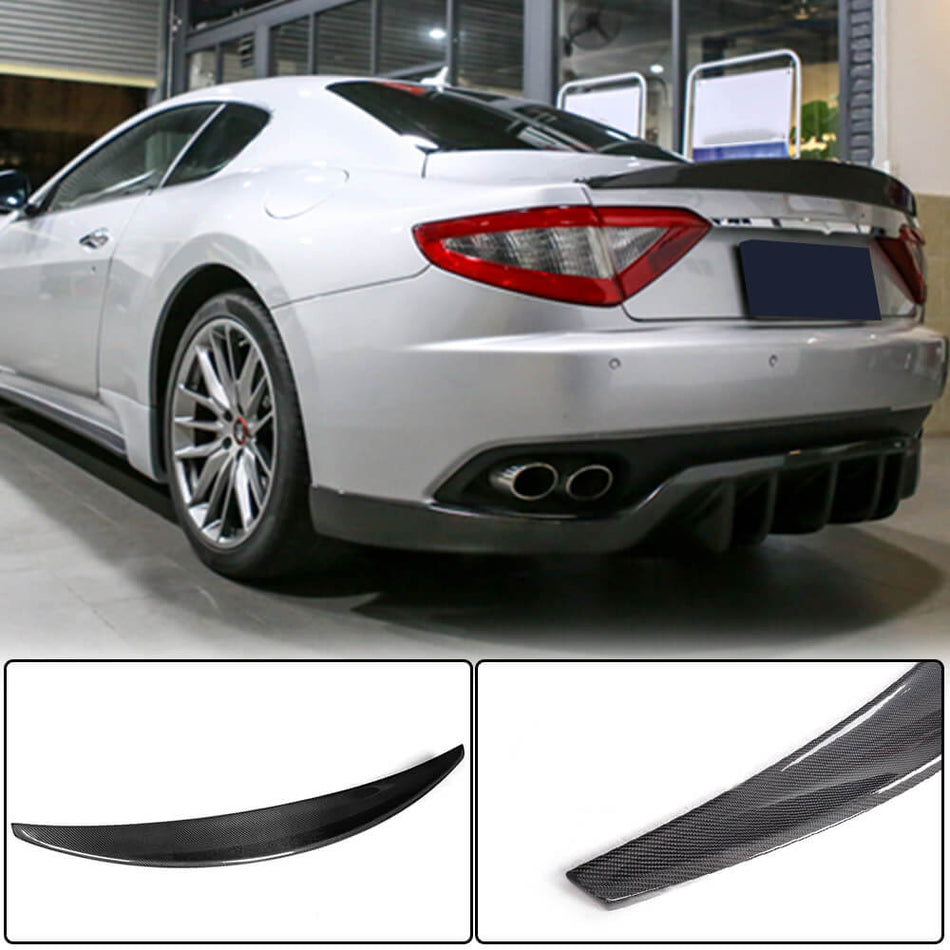 Maserati GranTurismo GT Coupe 2008-2011 Rear Trunk Spoiler Carbon Fiber-Ahacarbon