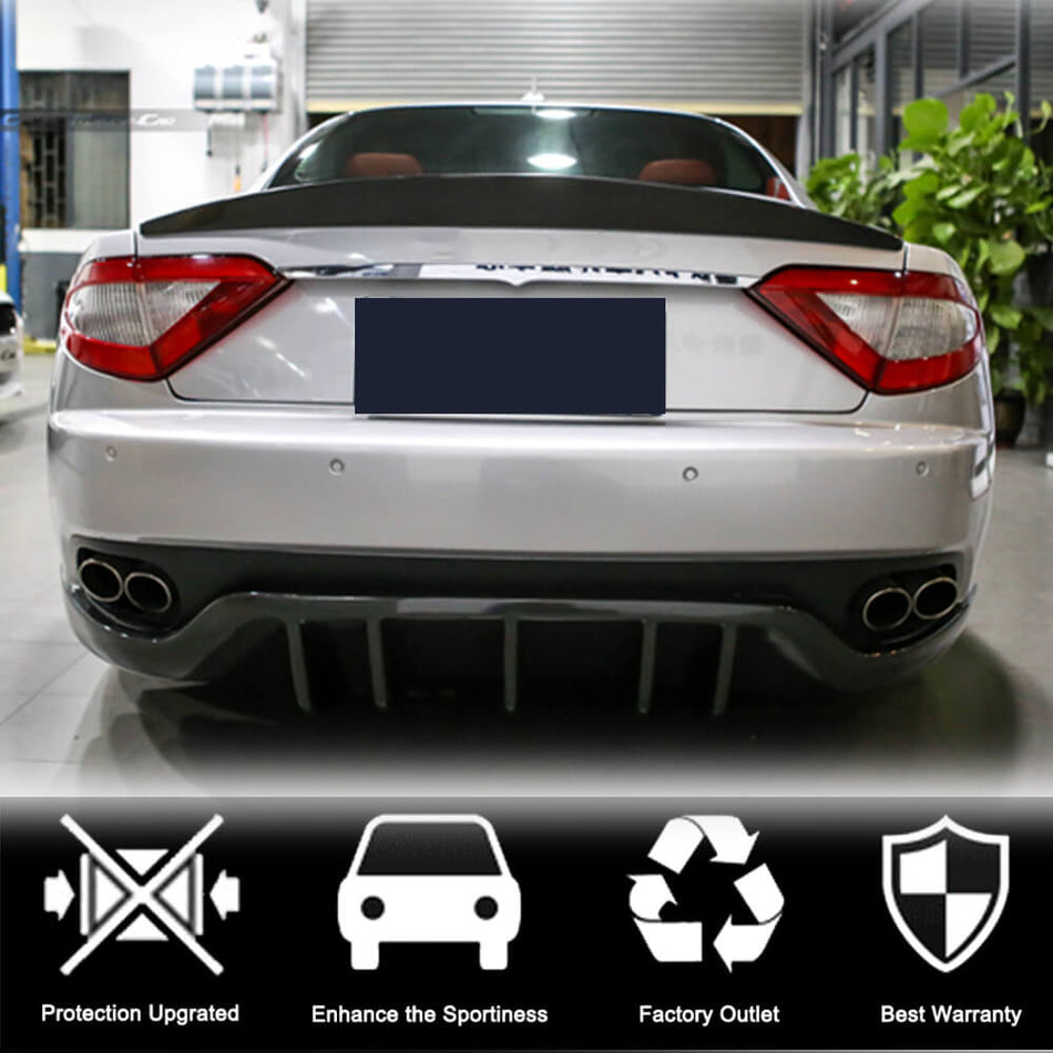 Maserati GranTurismo GT Coupe 2008-2011 Rear Trunk Spoiler Carbon Fiber-Ahacarbon