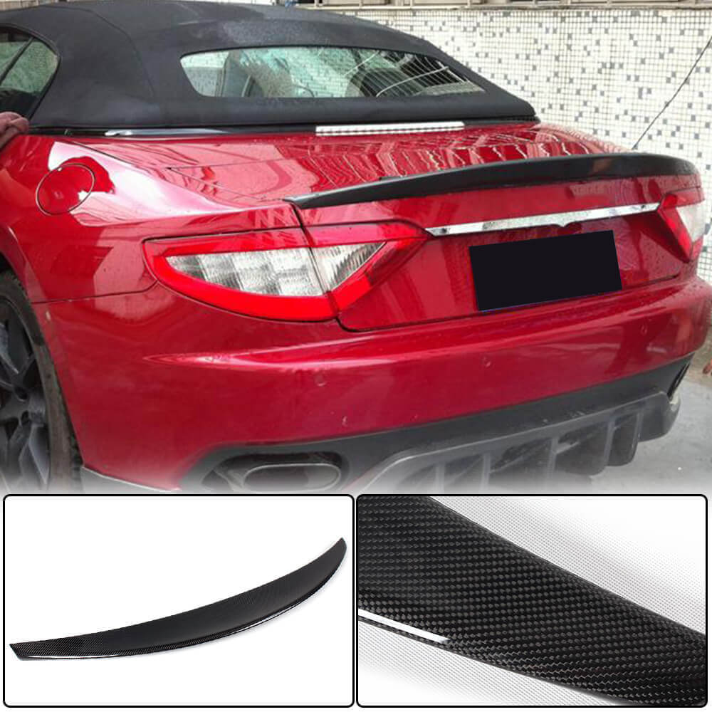 Maserati Gran Turismo GT Convertible 2011-2013 Rear Trunk Spoiler Carbon Fiber-Ahacarbon