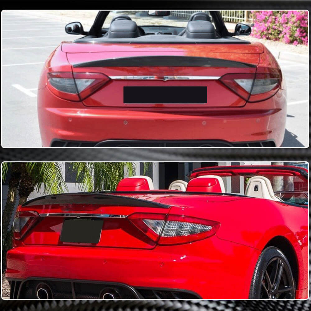Maserati Gran Turismo GT Convertible 2011-2013 Rear Trunk Spoiler Carbon Fiber-Ahacarbon