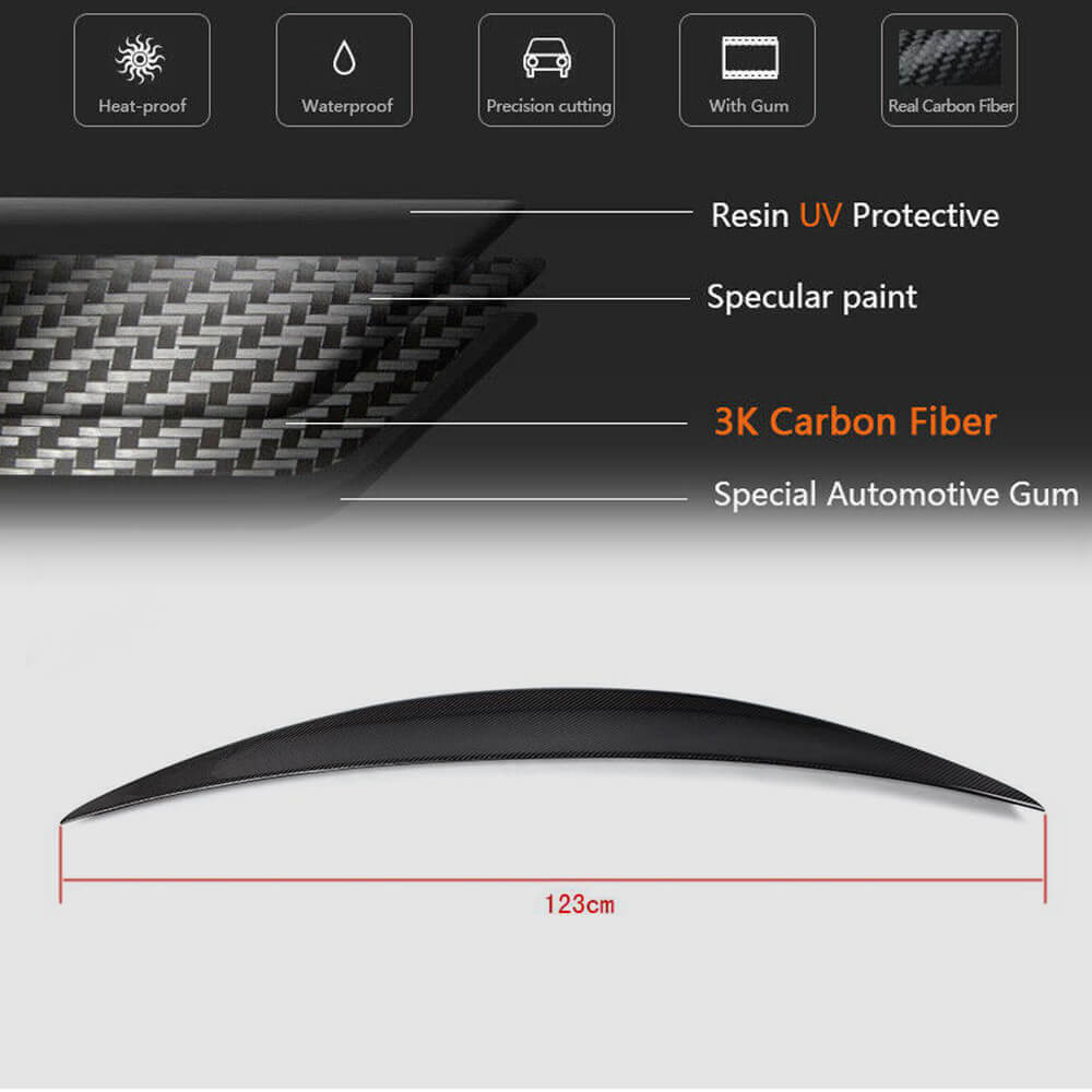 Maserati Gran Turismo GT Convertible 2011-2013 Rear Trunk Spoiler Carbon Fiber-Ahacarbon