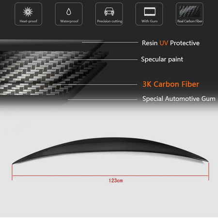Maserati Gran Turismo GT Convertible 2011-2013 Rear Trunk Spoiler Carbon Fiber-Ahacarbon