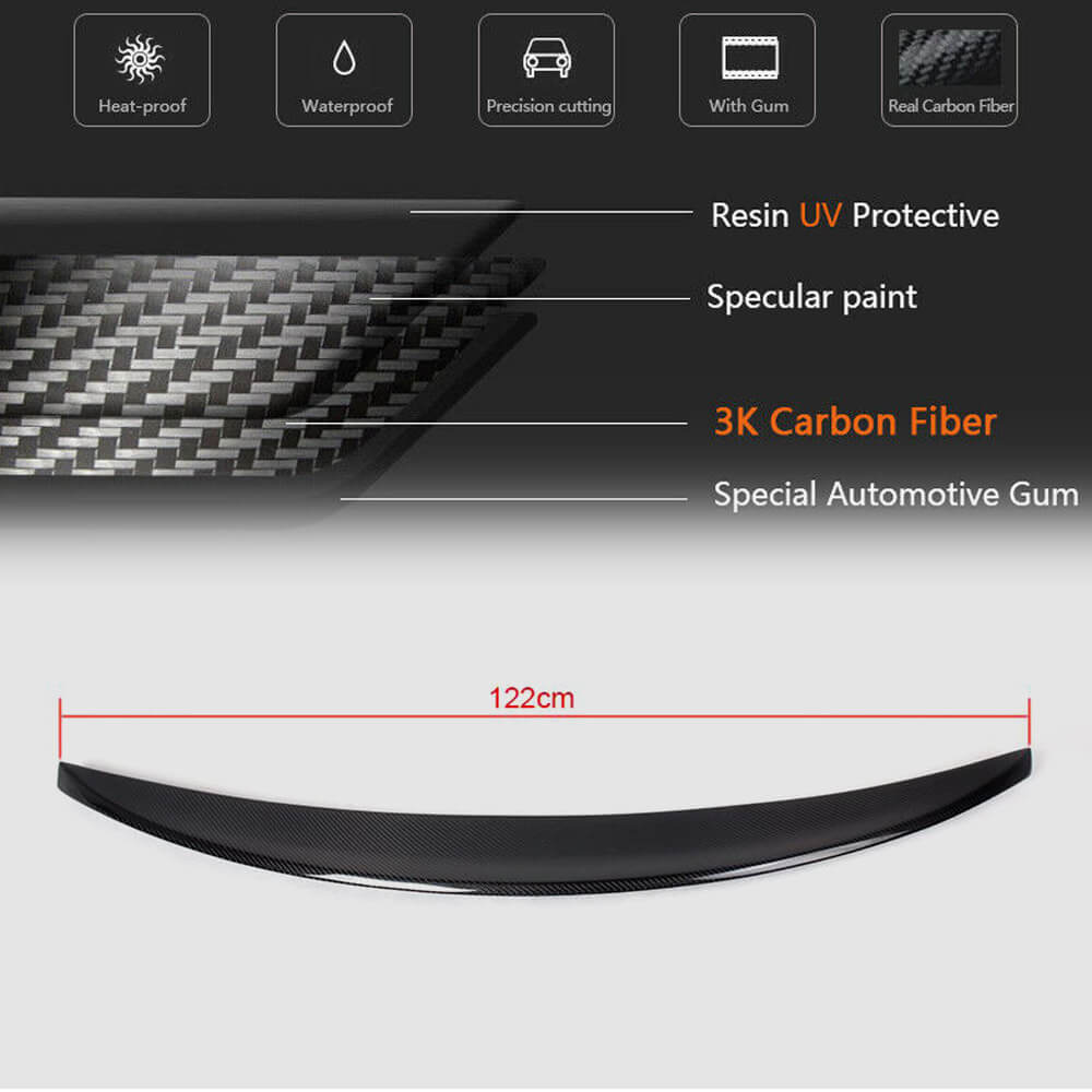 Maserati GranTurismo GT Coupe 2012-2014 Rear Trunk Spoiler Carbon Fiber-Ahacarbon