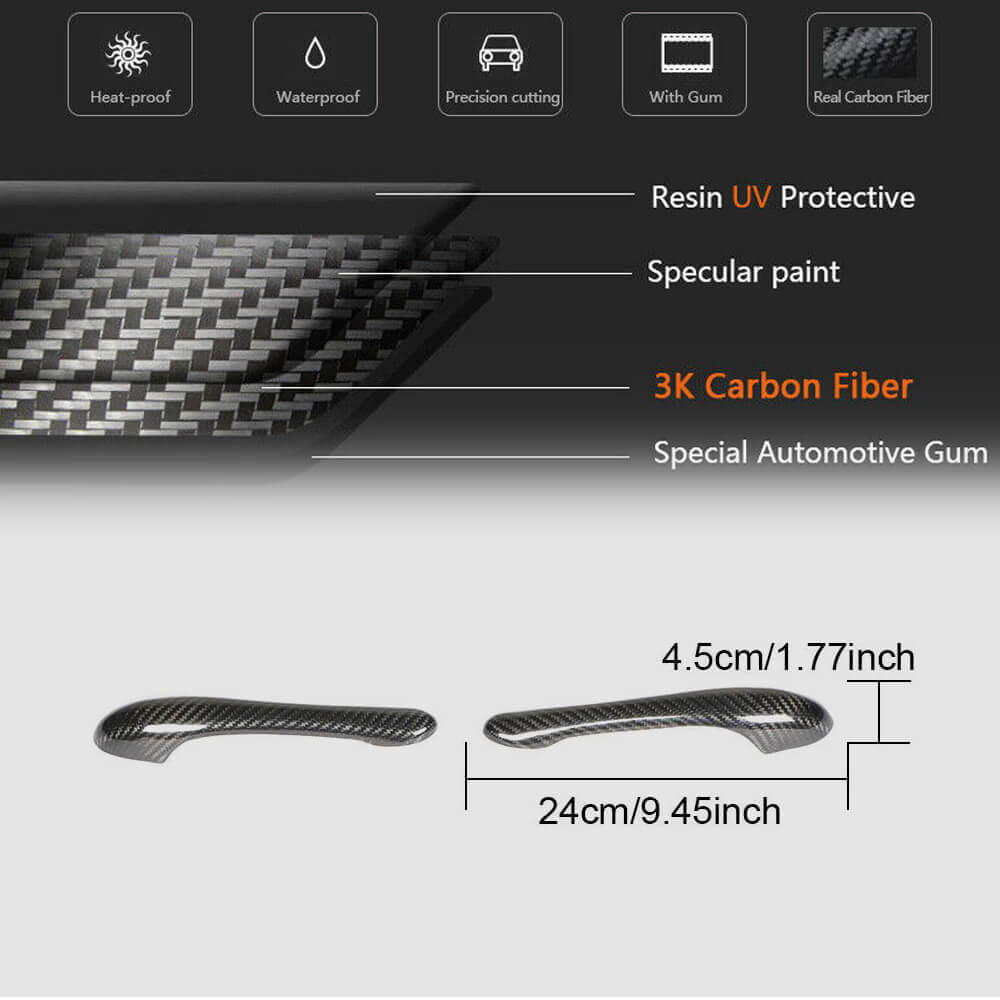 Maserati Gran Turismo GT GranCabrio Door Handle Cover Trim Dry Carbon Fiber-Ahacarbon