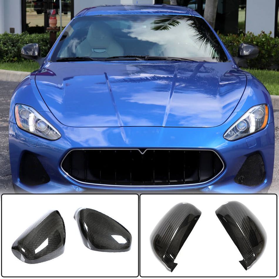 Maserati Granturismo GT GranCabrio 2008-2020 Mirror Covers Dry Carbon Fiber-Ahacarbon