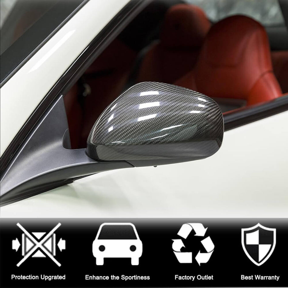 Maserati Granturismo GT GranCabrio 2008-2020 Mirror Covers Dry Carbon Fiber-Ahacarbon