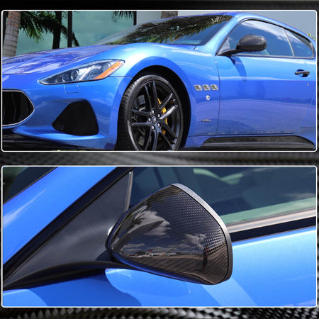 Maserati Granturismo GT GranCabrio 2008-2020 Mirror Covers Dry Carbon Fiber-Ahacarbon
