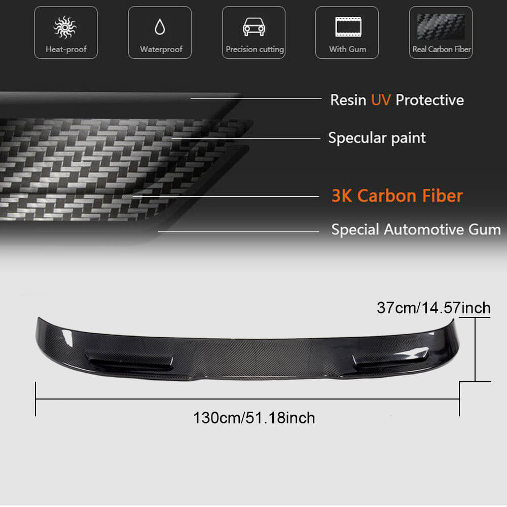 Maserati Levante Base 2016-2019 Rear Roof Spoiler Carbon Fiber-Ahacarbon