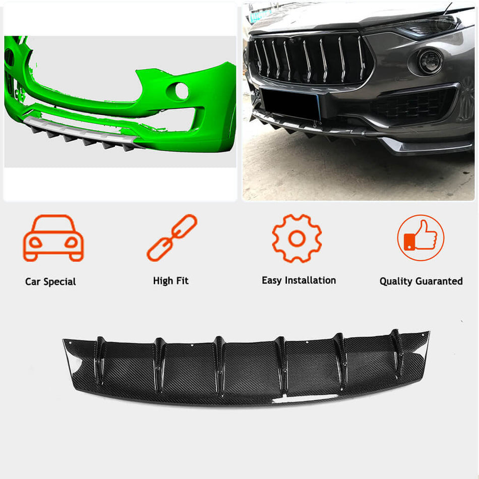 Maserati Levante 2016-2020 Front Bumper Lip Carbon Fiber-Ahacarbon