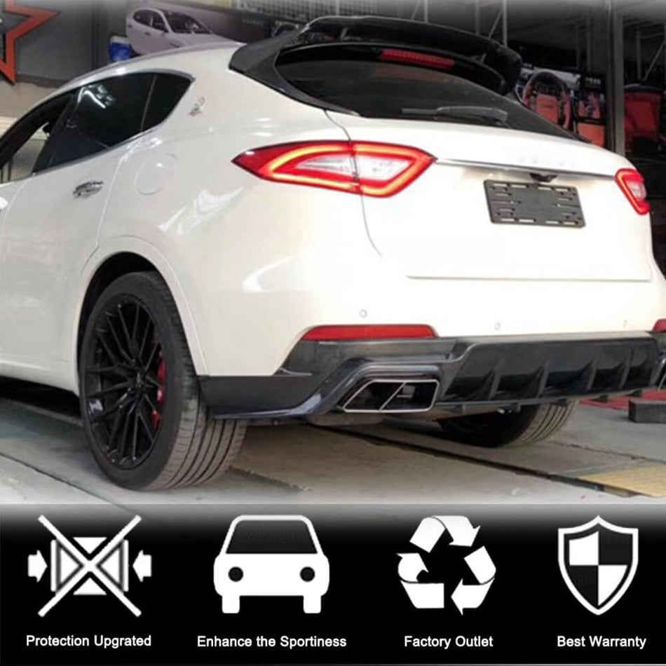 Maserati Levante 2016-2020 Rear Bumper Diffuser Carbon Fiber-Ahacarbon