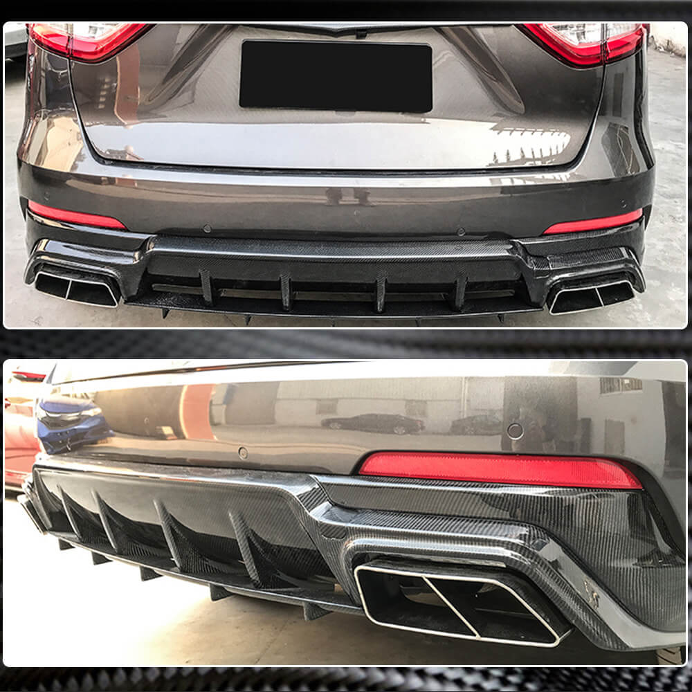 Maserati Levante 2016-2020 Rear Bumper Diffuser Carbon Fiber-Ahacarbon