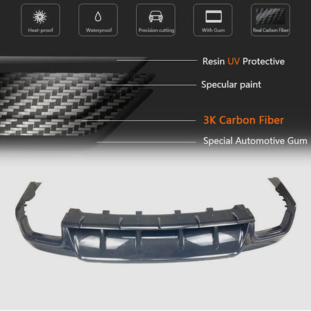 Maserati Levante 2016-2020 Rear Bumper Diffuser Carbon Fiber-Ahacarbon