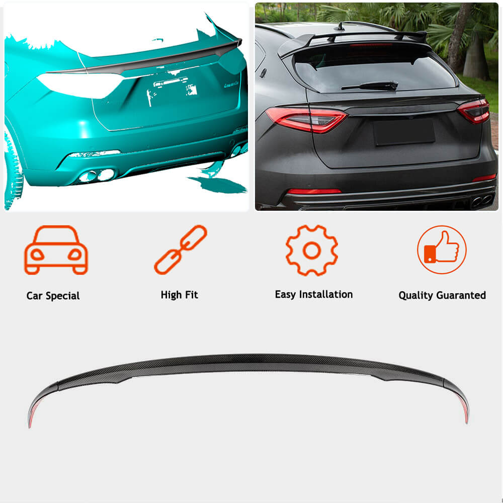 Maserati Levante M161 Sport Utility 2016-2022 Rear Middle Spoiler Carbon Fiber-Ahacarbon