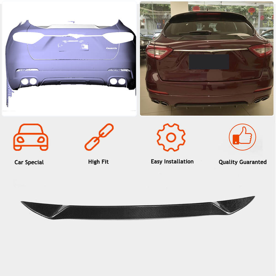 Maserati Levante Sport Utility 2016-2019 Rear Middle Spoiler Carbon Fiber/FRP-Ahacarbon