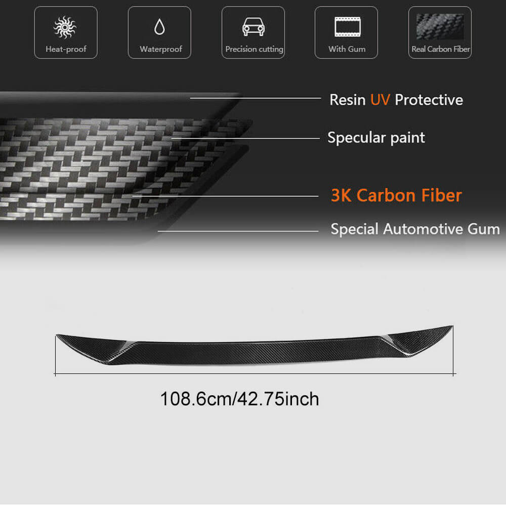 Maserati Levante Sport Utility 2016-2019 Rear Middle Spoiler Carbon Fiber/FRP-Ahacarbon