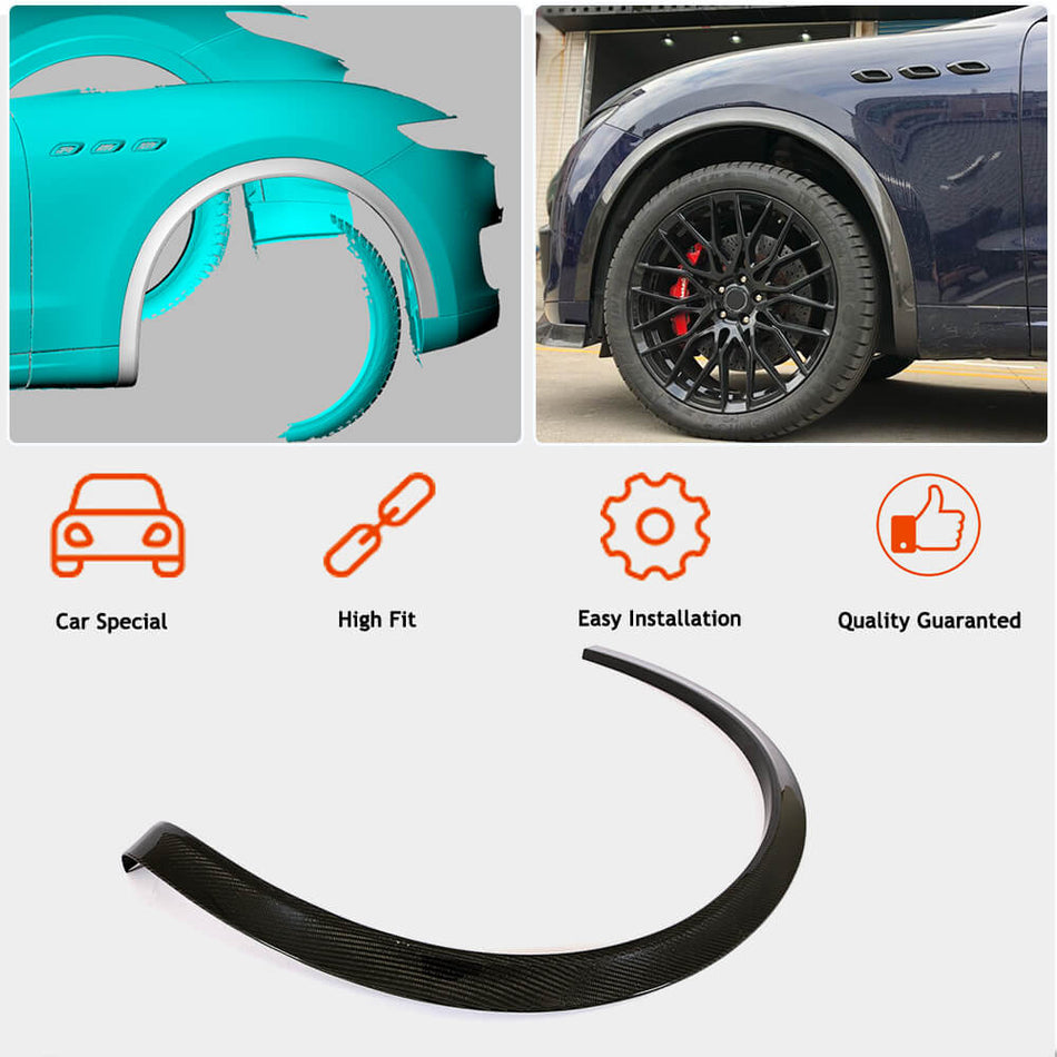 Maserati Levante 2016-2020 Wheel Arch Flares Trims Carbon Fiber-Ahacarbon