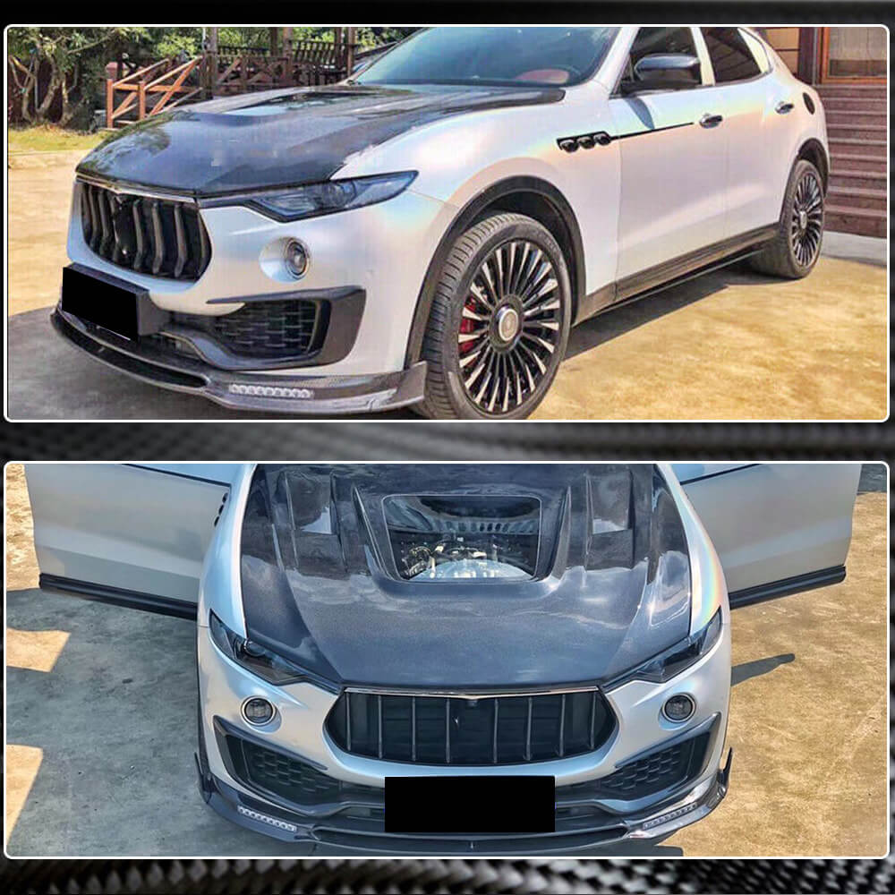 Maserati Levante M161 2016-2019 Front Bumper Lip Carbon Fiber-Ahacarbon
