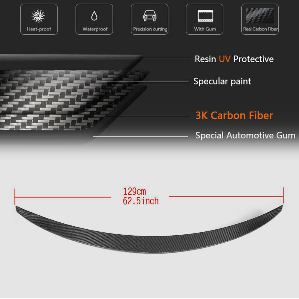 Maserati Quattroporte QP Sedan 2013-2019 Rear Trunk Spoiler Carbon Fiber-Ahacarbon
