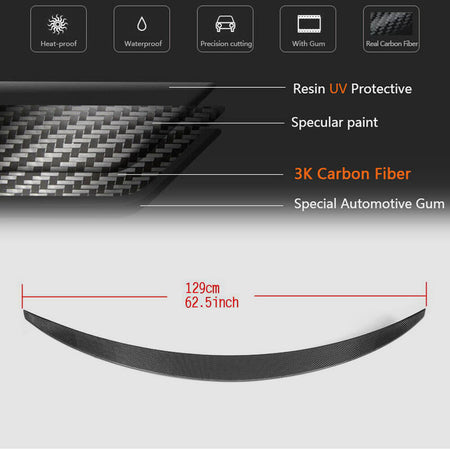 Maserati Quattroporte QP Sedan 2013-2019 Rear Trunk Spoiler Carbon Fiber-Ahacarbon