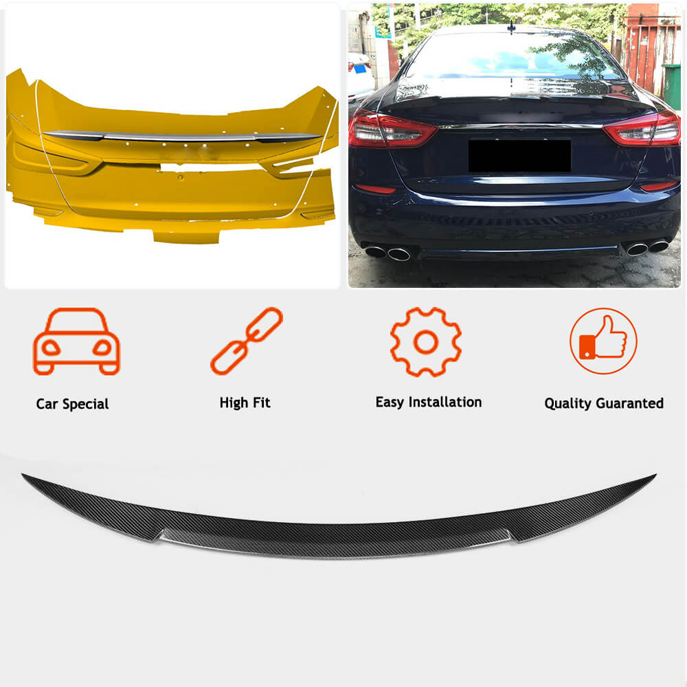 Maserati Quattroporte QP 2013-2019 Rear Trunk Spoiler Carbon Fiber-Ahacarbon