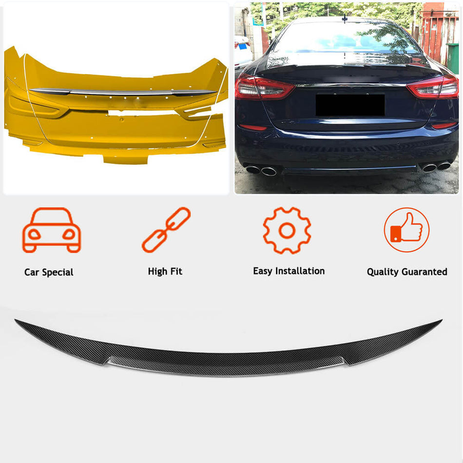 Maserati Quattroporte QP 2013-2019 Rear Trunk Spoiler Carbon Fiber-Ahacarbon