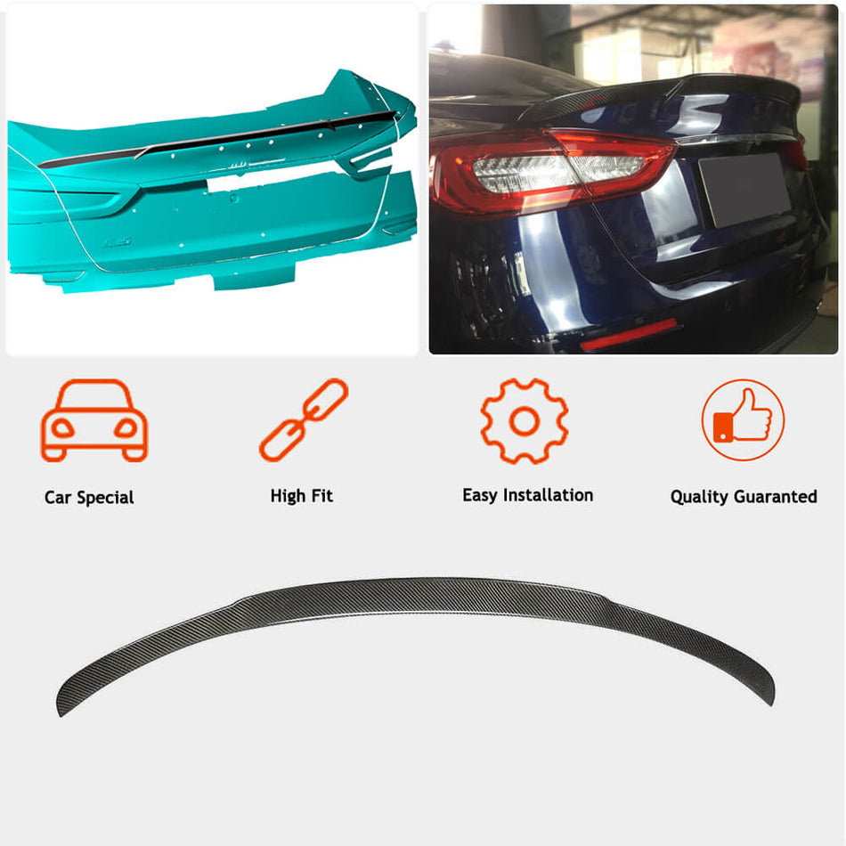 Maserati Quattroporte QP 2013-2019 Rear Trunk Spoiler Carbon Fiber-Ahacarbon