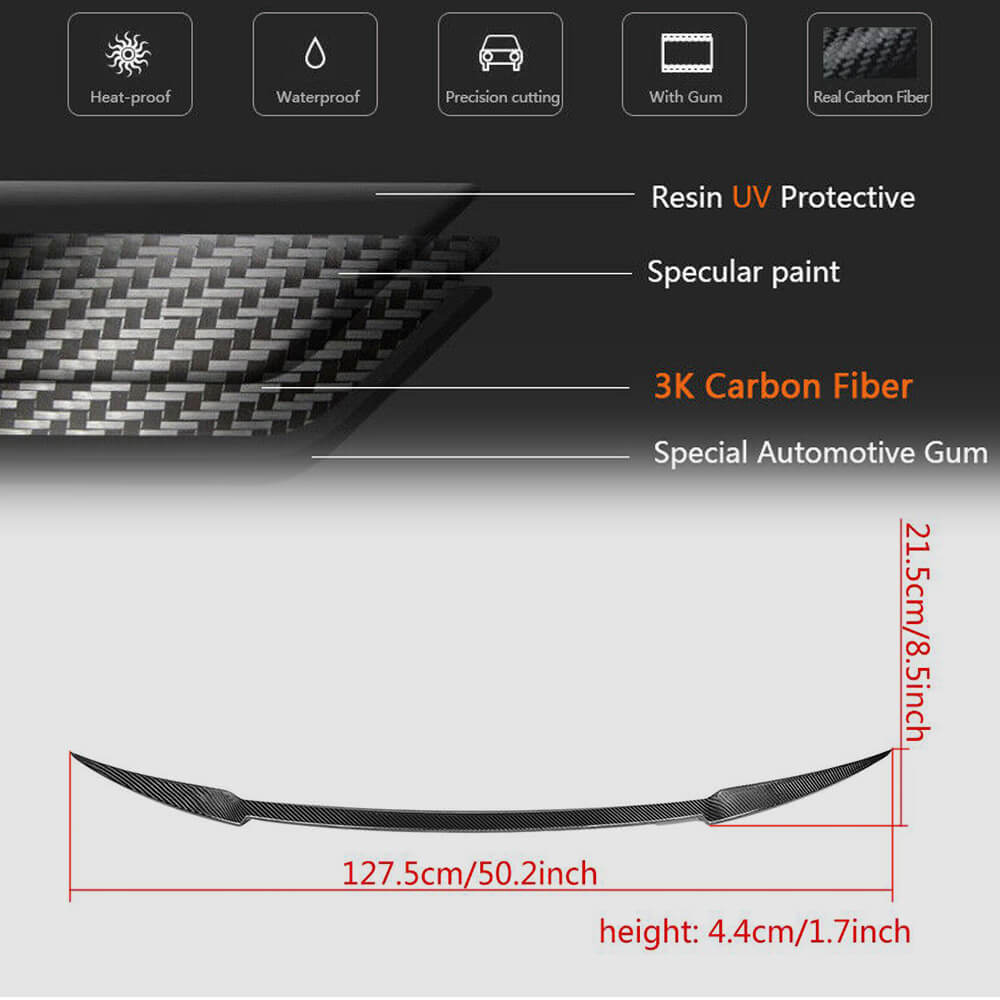 Maserati Quattroporte QP 2013-2019 Rear Trunk Spoiler Carbon Fiber-Ahacarbon