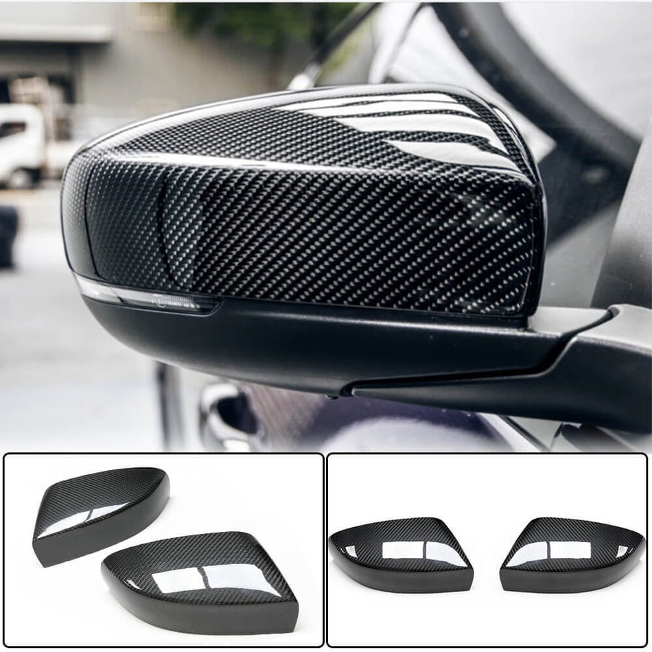Maserati Quattroporte QP Ghibli 2018-2022 Mirror Covers Add-on Dry Carbon Fiber-Ahacarbon