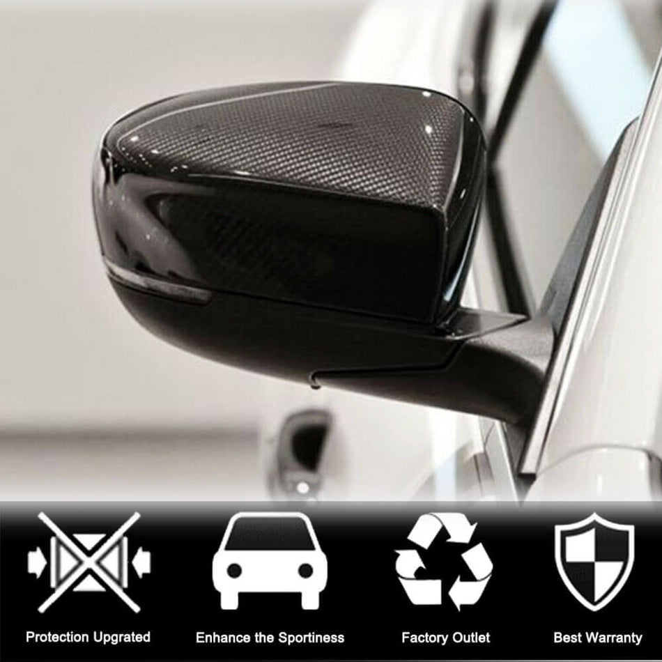 Maserati Quattroporte QP Ghibli 2018-2022 Mirror Covers Add-on Dry Carbon Fiber-Ahacarbon
