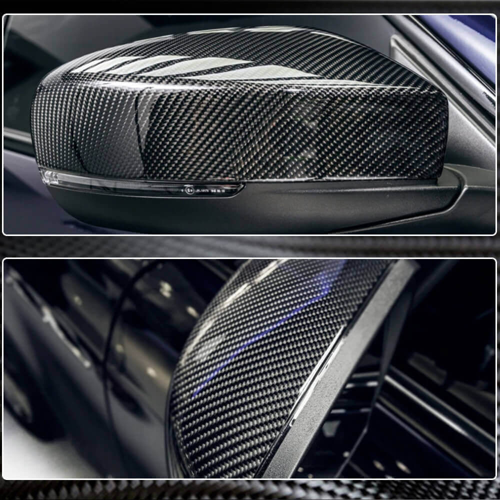 Maserati Quattroporte QP Ghibli 2018-2022 Mirror Covers Add-on Dry Carbon Fiber-Ahacarbon