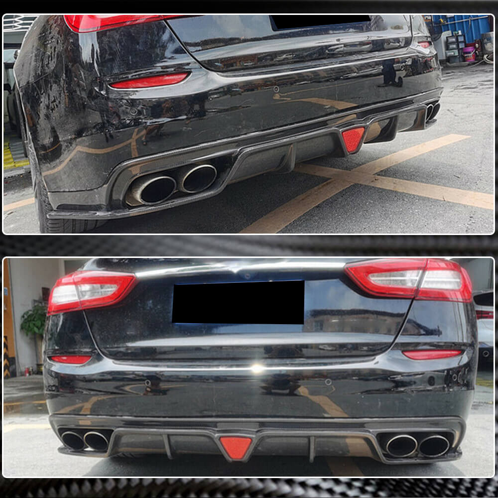 Maserati Quattroporte QP S Q4 2017-2019 Rear Bumper Diffuser Carbon Fiber-Ahacarbon