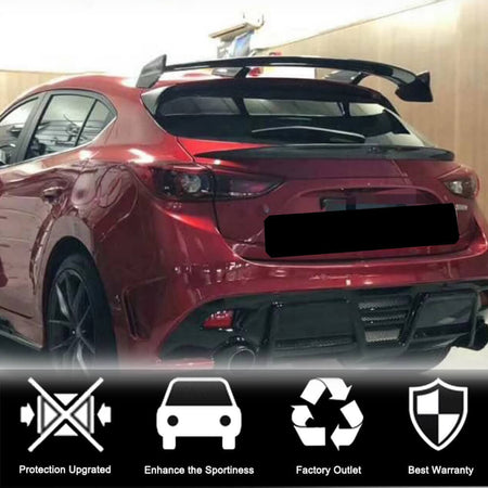 Mazda 3 Axela Hatchback 4-Door 2014-2019 Rear Roof Spoiler Carbon Fiber/FRP-Ahacarbon