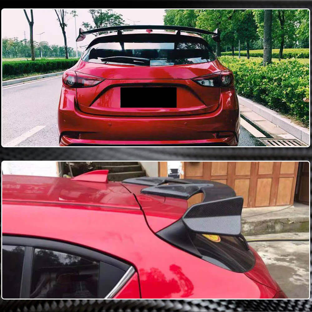 Mazda 3 Axela Hatchback 4-Door 2014-2019 Rear Roof Spoiler Carbon Fiber/FRP-Ahacarbon