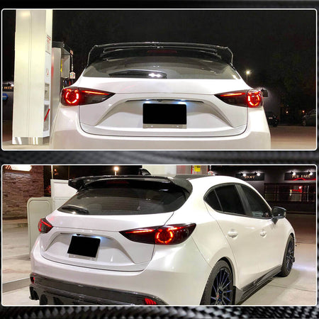 Mazda 3 Axela Hatchback 4-Door 2014-2019 Rear Roof Spoiler Carbon Fiber/FRP-Ahacarbon
