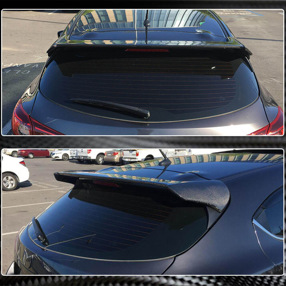 Mazda 3 Axela Hatchback 4-Door 2014-2019 Rear Roof Spoiler Carbon Fiber/FRP-Ahacarbon