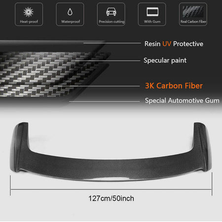 Mazda 3 Axela Hatchback 4-Door 2014-2019 Rear Roof Spoiler Carbon Fiber/FRP-Ahacarbon