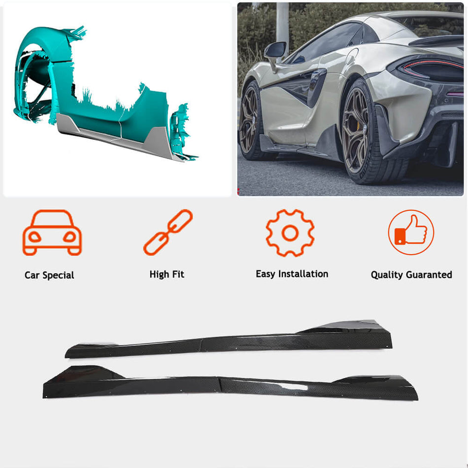 McLaren 540C 570S 570GT 2015-2020 Side Skirts Dry Carbon Fiber-Ahacarbon