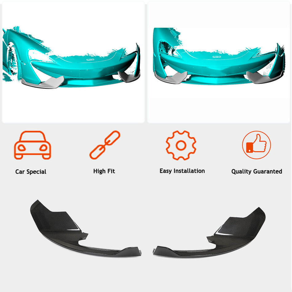 McLaren 570GT 570S 2015-2021 Front Bumper Splitters Dry Carbon Fiber-Ahacarbon