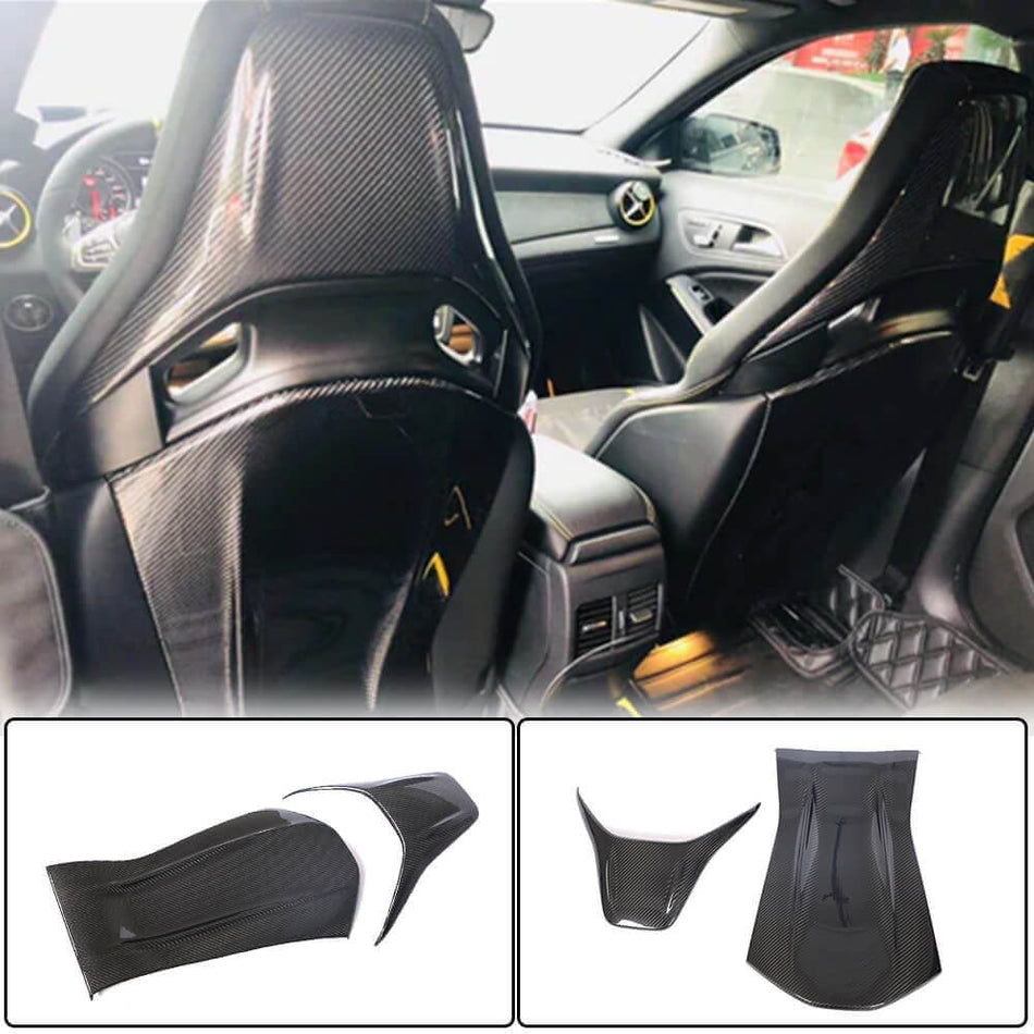 Mercedes Benz A35 A45 C43 C63 AMG S CLA35 GLA45 AMG Seat Back Covers Dry Carbon Fiber-Ahacarbon