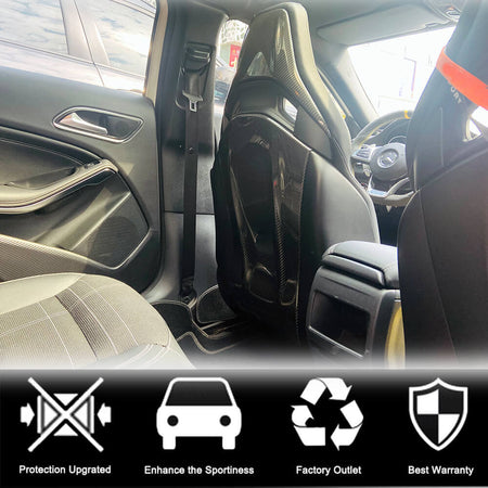 Mercedes Benz A35 A45 C43 C63 AMG S CLA35 GLA45 AMG Seat Back Covers Dry Carbon Fiber-Ahacarbon