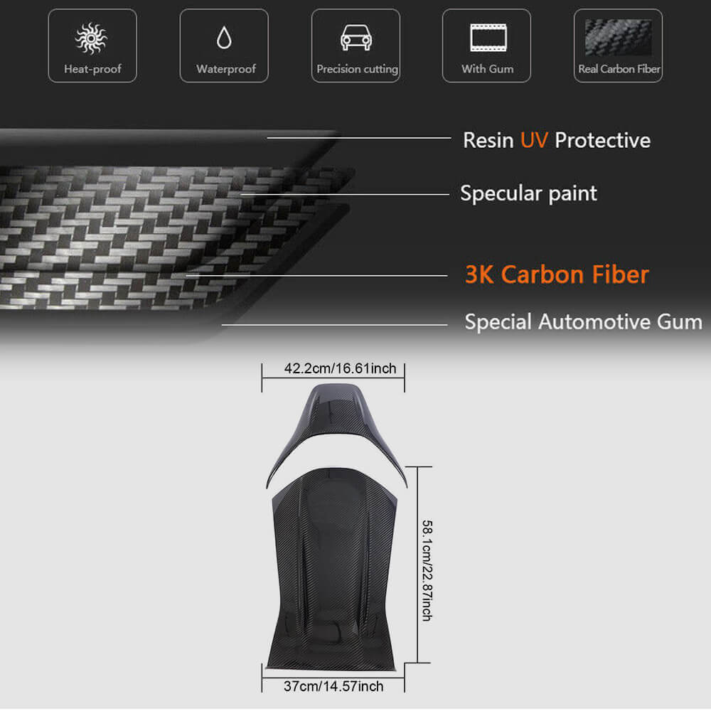 Mercedes Benz A35 A45 C43 C63 AMG S CLA35 GLA45 AMG Seat Back Covers Dry Carbon Fiber-Ahacarbon