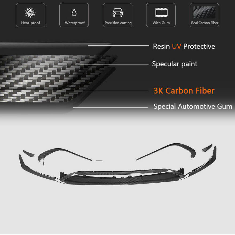 Mercedes Benz A Class W176 Sport A45 Facelift 2016-2018 Front Bumper Lip Carbon Fiber-Ahacarbon