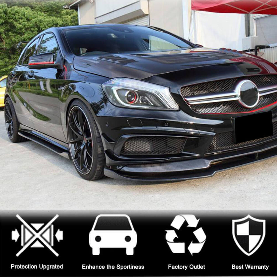 Mercedes Benz A Class W176 Sport A45 2013-2018 Side Skirts Carbon Fiber-Ahacarbon