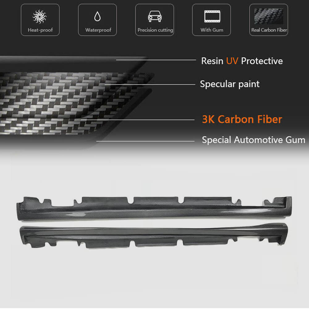 Mercedes Benz A Class W176 Sport A45 2013-2018 Side Skirts Carbon Fiber-Ahacarbon