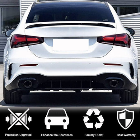 Mercedes Benz A Class W177 V177 2019UP Rear Trunk Spoiler Glossy Black ABS-Ahacarbon