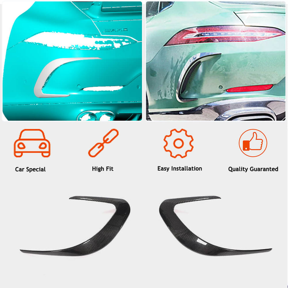 Mercedes Benz AMG GT43 GT50 GT53 Sedan 19-21 Rear Bumper Vents Carbon Fiber-Ahacarbon