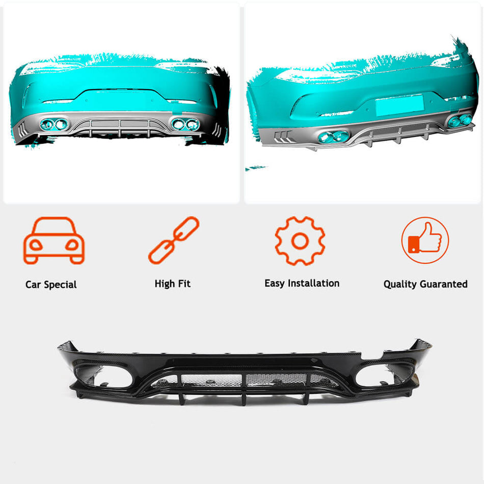 Mercedes Benz AMG GT43 GT50 GT53 X290 2019-2022 Rear Bumper Diffuser Dry Carbon Fiber-Ahacarbon