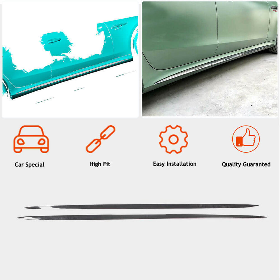 Mercedes Benz AMG GT53 X290 2019-2021 Side Skirts Dry Carbon Fiber-Ahacarbon