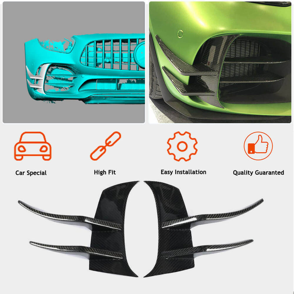 Mercedes Benz AMG GT R 2016-2019 Front Bumper Vents Dry Carbon Fiber-Ahacarbon