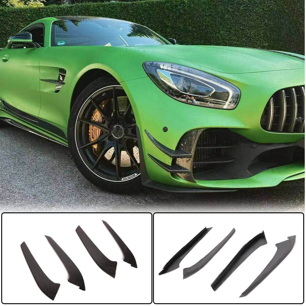 Mercedes Benz AMG GT R 2-Door 2016-2019 Front Bumper Fins Carbon Fiber-Ahacarbon